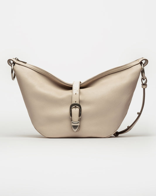 BOLSO BAMBU EN CUERO LISO SATINADO