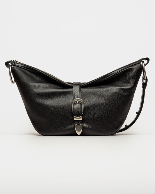 BOLSO BAMBU EN CUERO LISO SATINADO